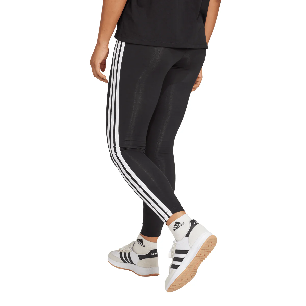 Leggings neri da Donna con bande laterali e logo sul lato adidas - Image 3