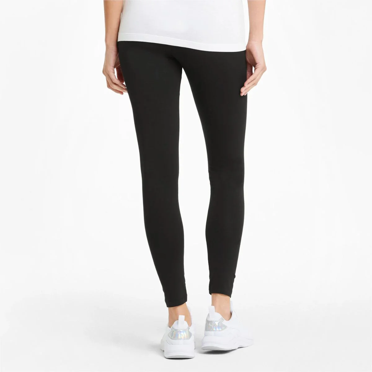 Leggings neri da donna con logo a contrasto Puma Essentials - Image 2