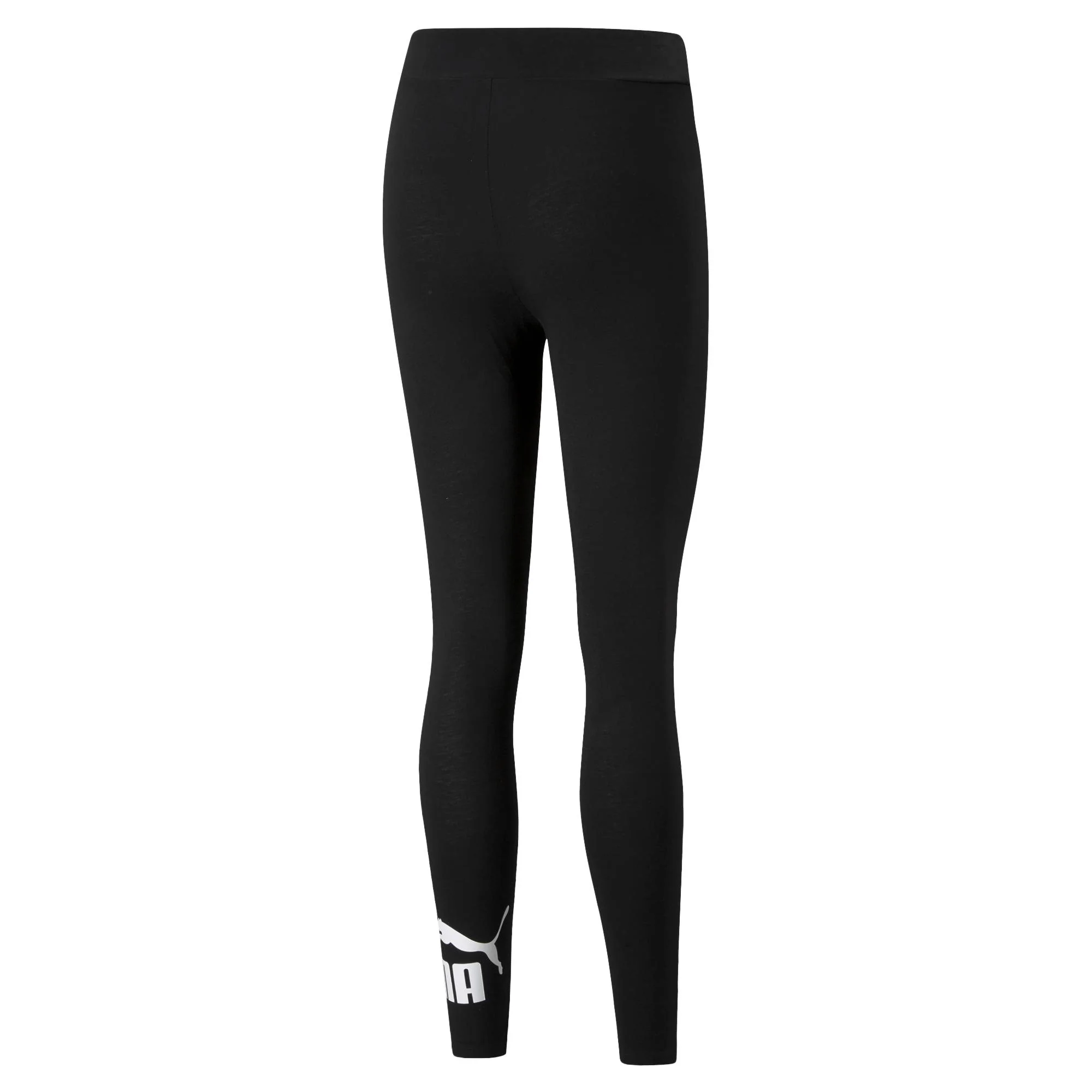 Leggings neri da donna con logo a contrasto Puma Essentials - Image 2