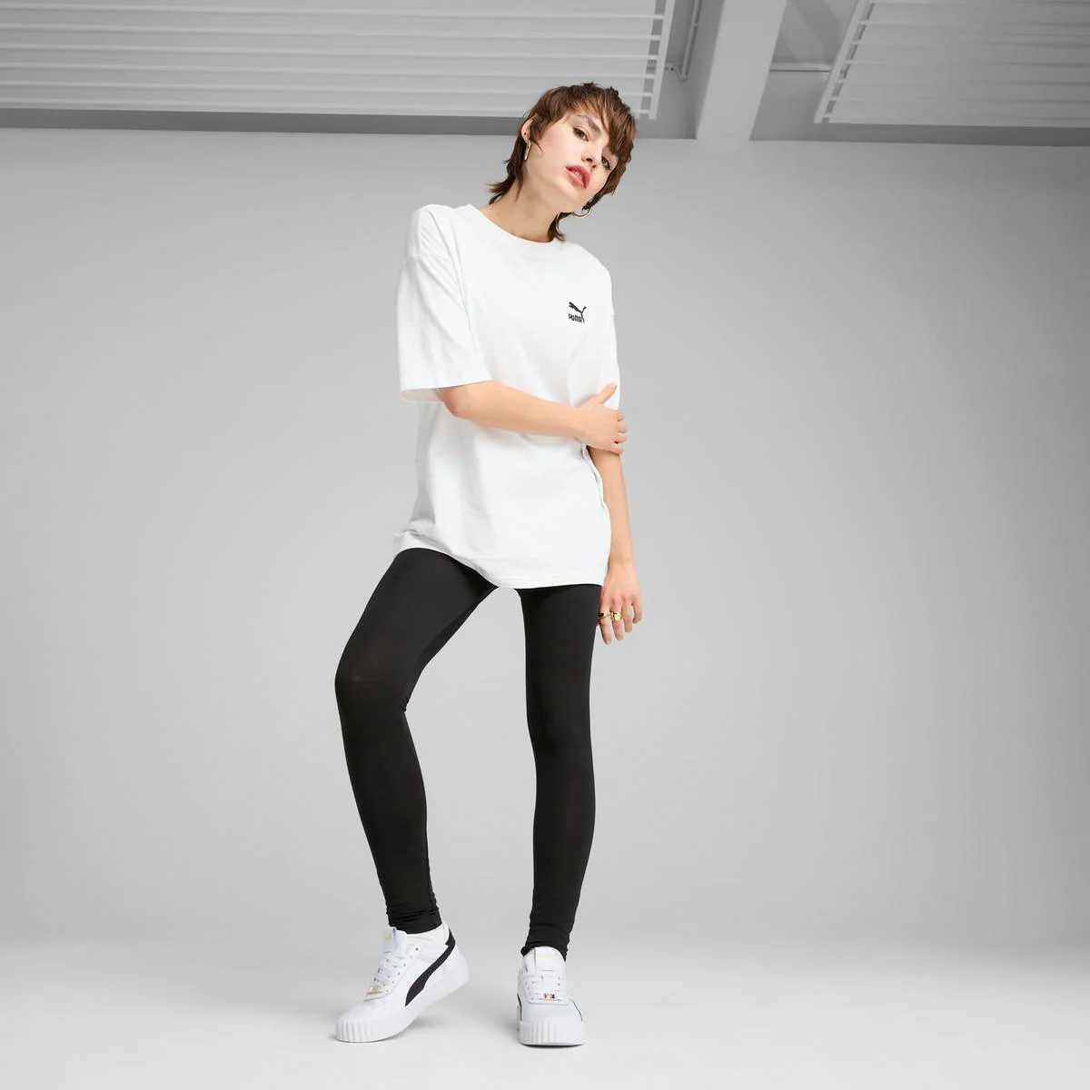 Leggings neri da Donna con logo frontale ESS Small No. 1 Puma - Image 3