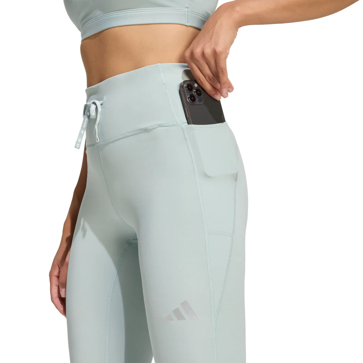 Leggings sportivi da Donna verde salvia con tasca Climacool adidas - Image 2