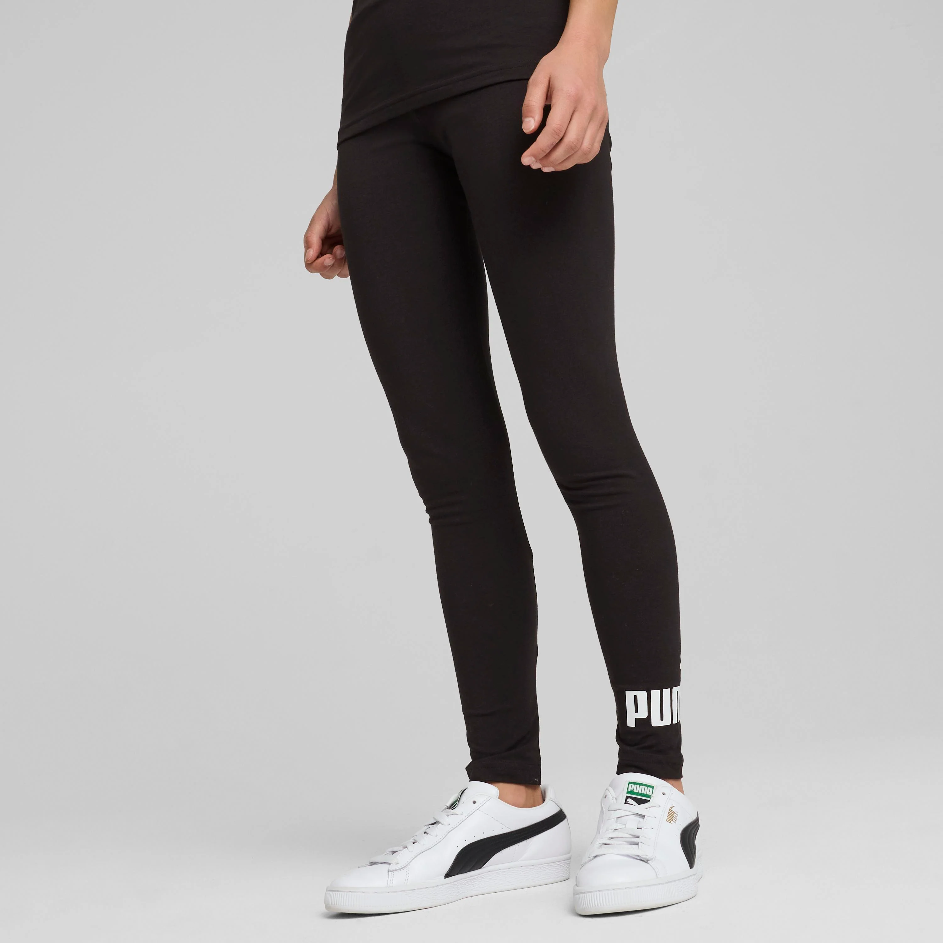 Leggins sportivi neri da Bambina e Ragazza con logo bianco Puma Ess