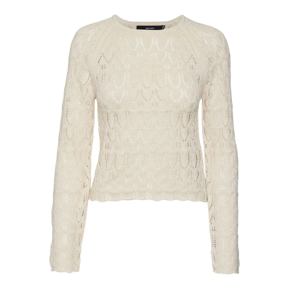 Maglioncino da donna beige con dettagli traforati Vero Moda - Image 4