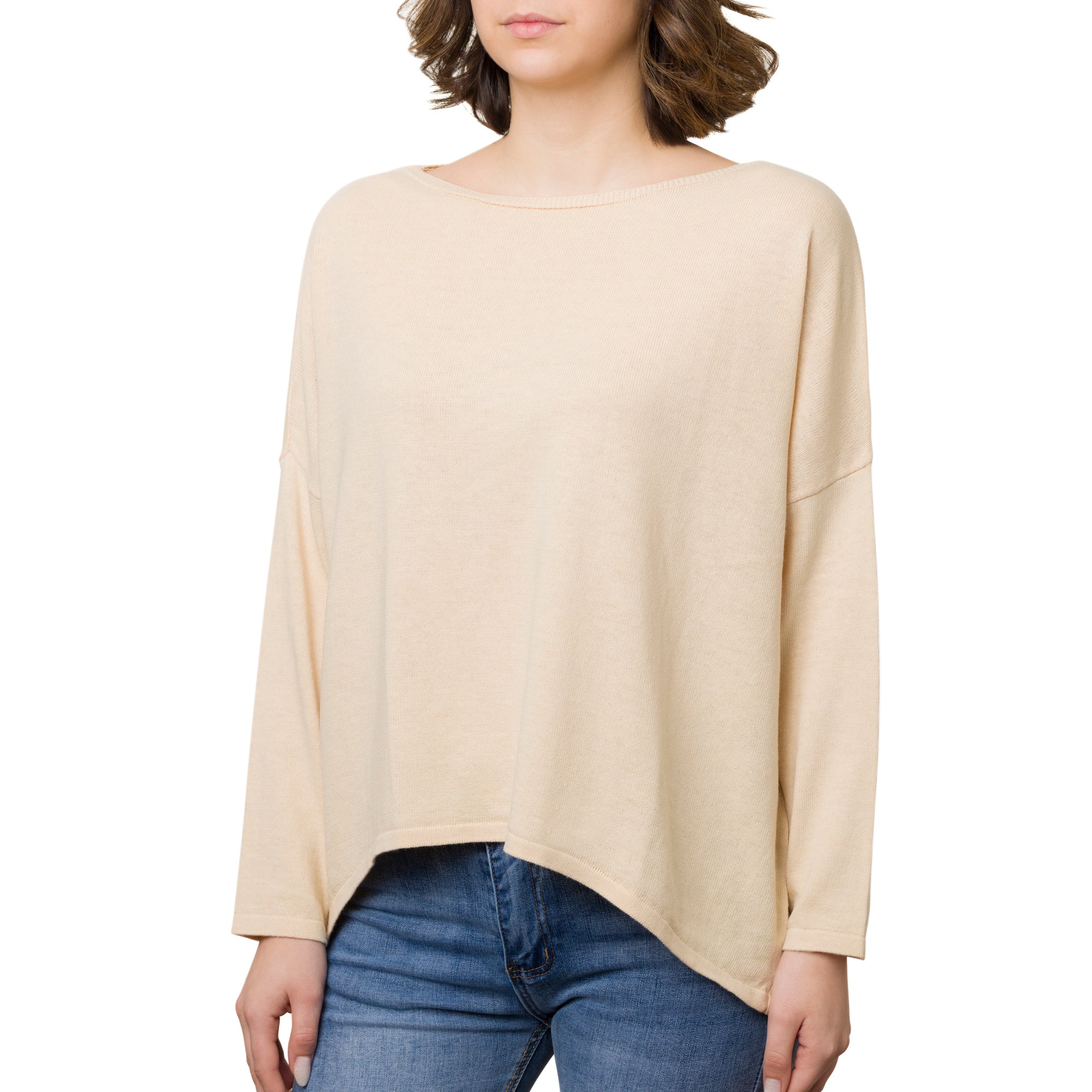 Maglioncino girocollo da donna beige Swish Jeans