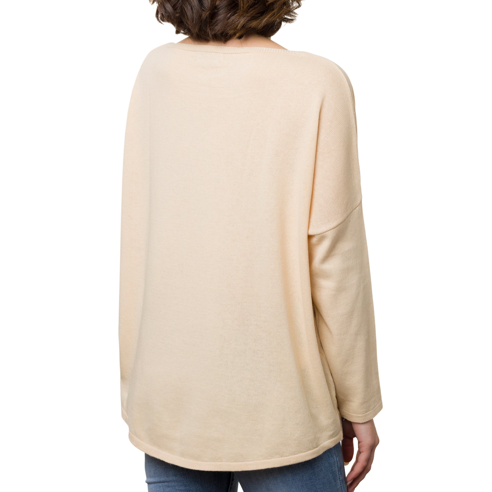 Maglioncino girocollo da donna beige Swish Jeans - Image 2