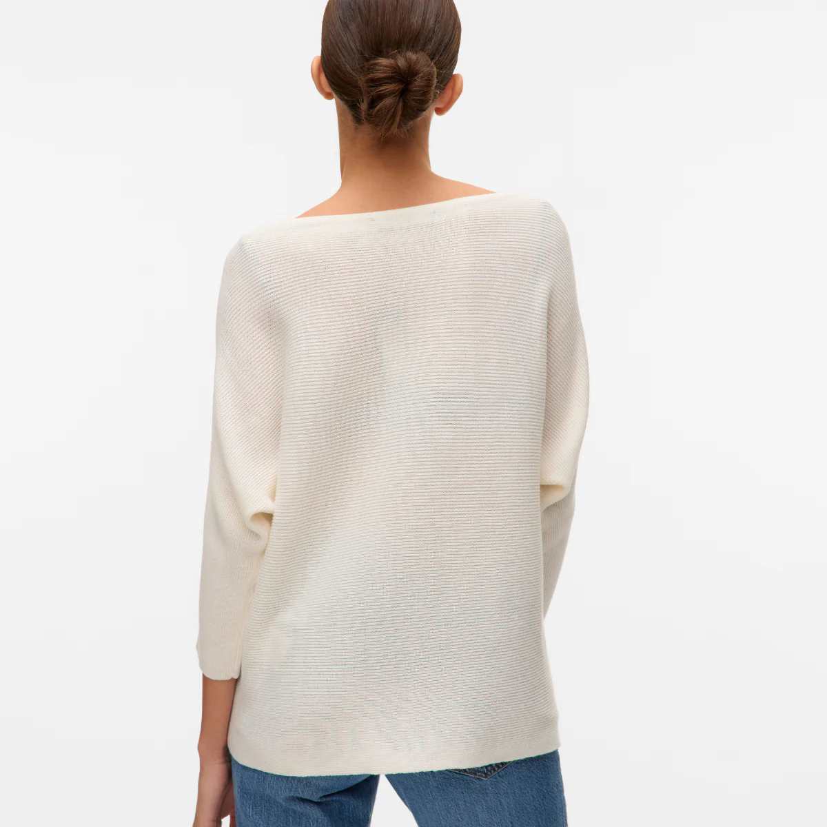 Maglioncino leggero bianco da Donna con trama a costine Vero Moda - Image 3