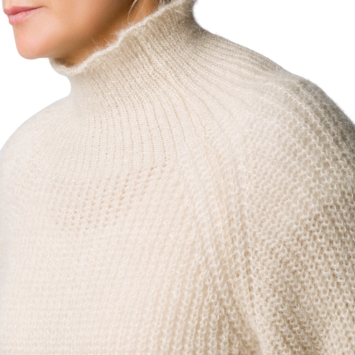 Maglione a collo alto color burro da donna Swish Jeans - Image 3