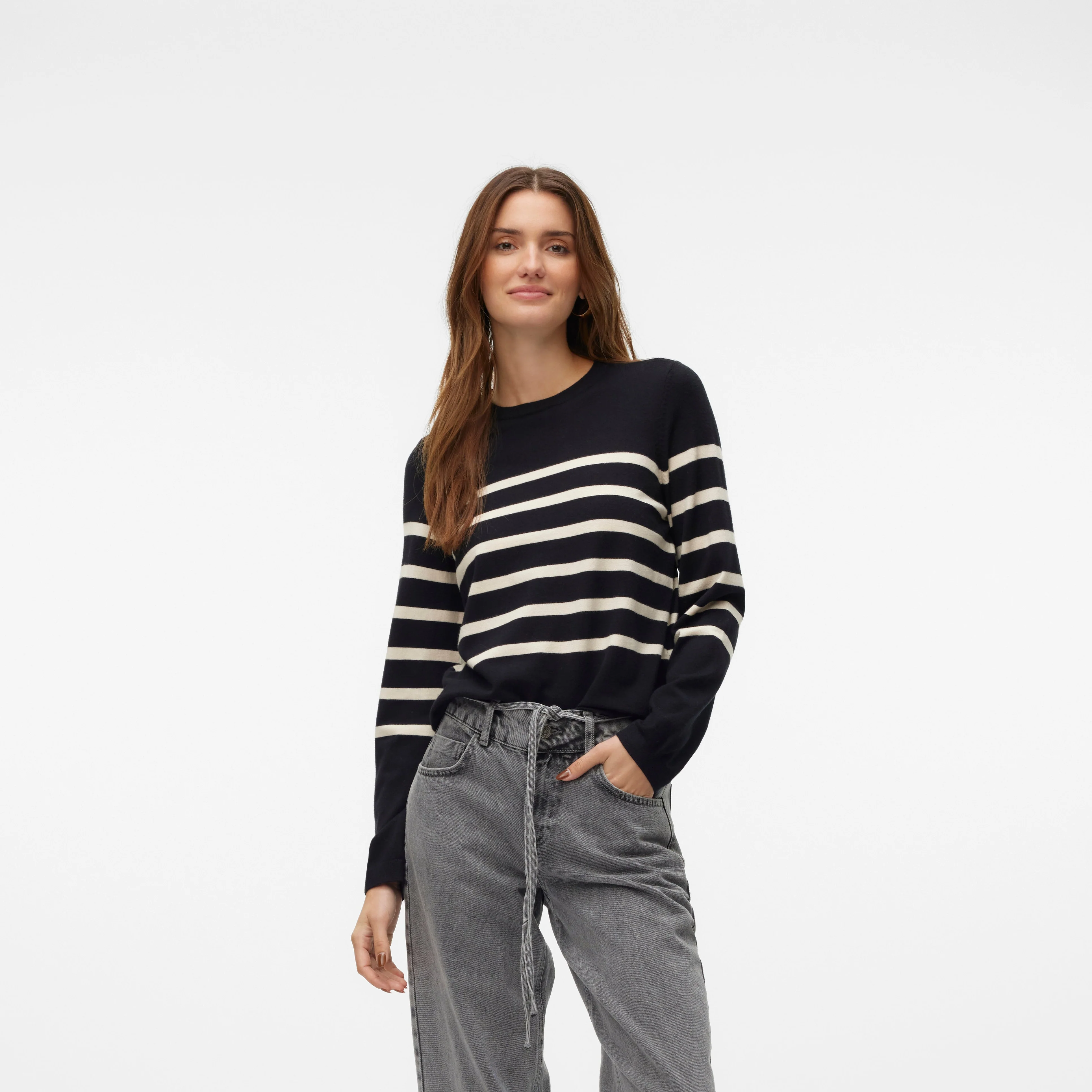 Maglione a righe Nero da Donna con girocollo Vero Moda