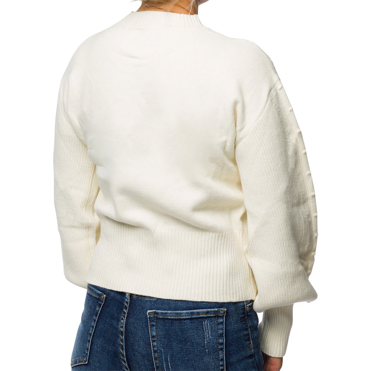 Maglione da donna bianco a collo alto Swish Jeans - Image 2