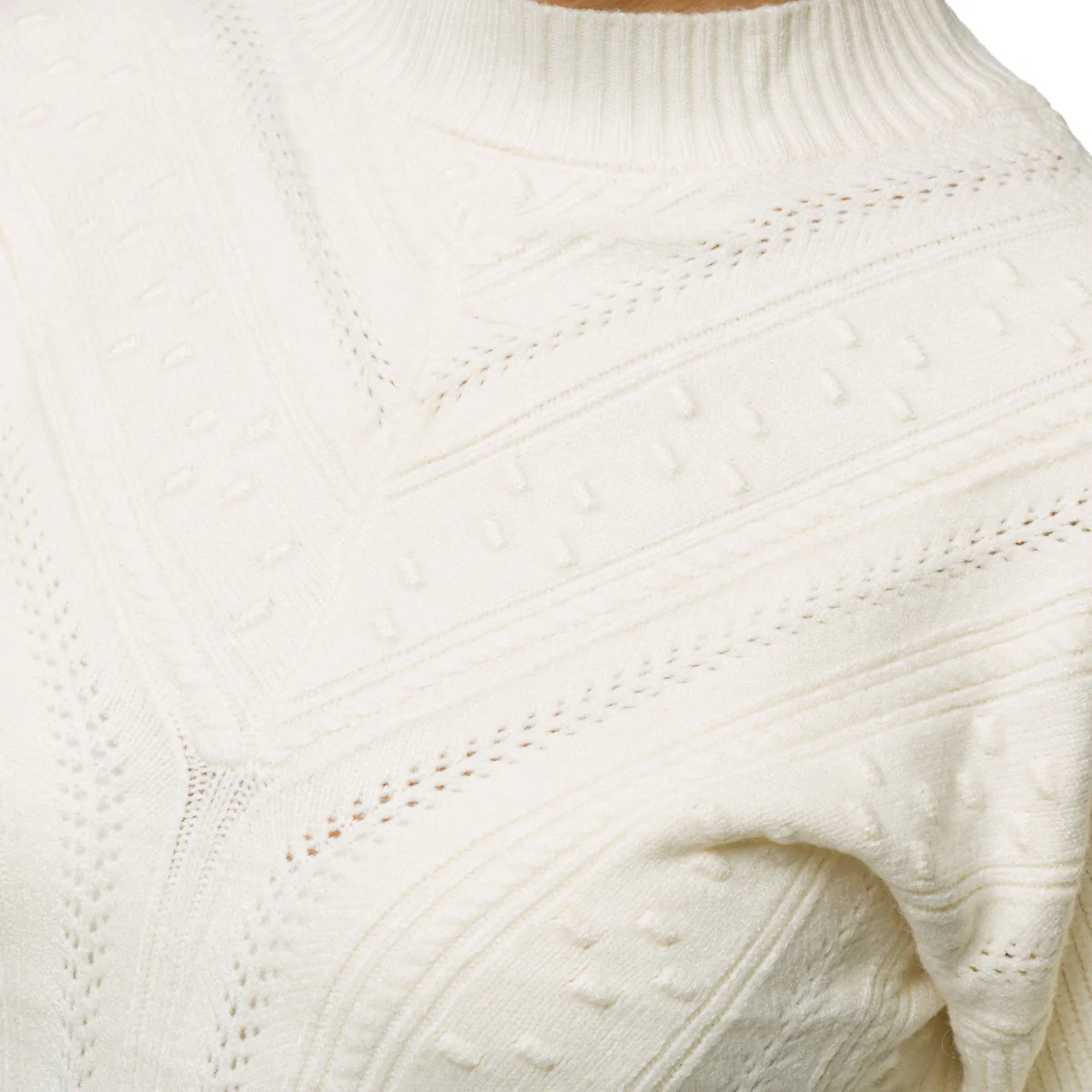 Maglione da donna bianco a collo alto Swish Jeans - Image 3