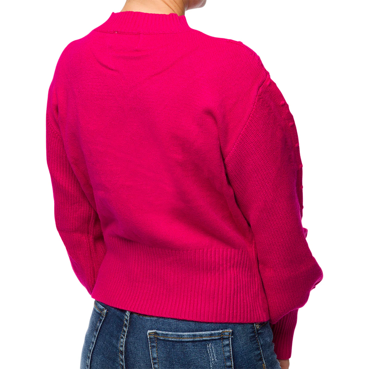 Maglione da donna fucsia a collo alto Swish Jeans - Image 2