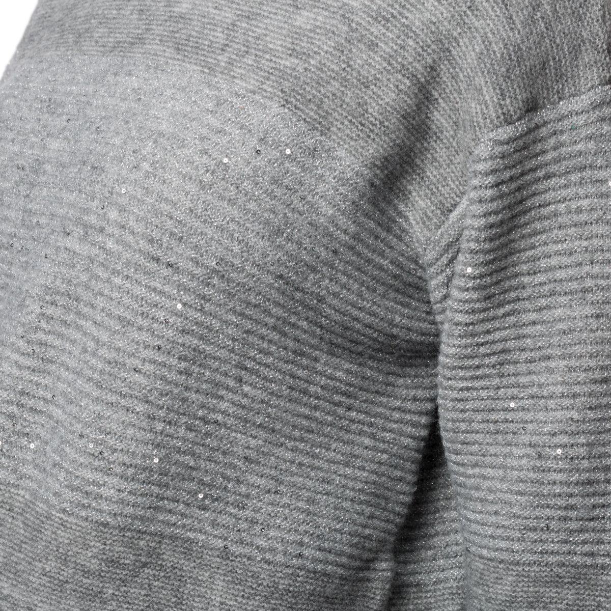 Maglione girocollo grigio da donna con micro-paillettes Swish Jeans - Image 3