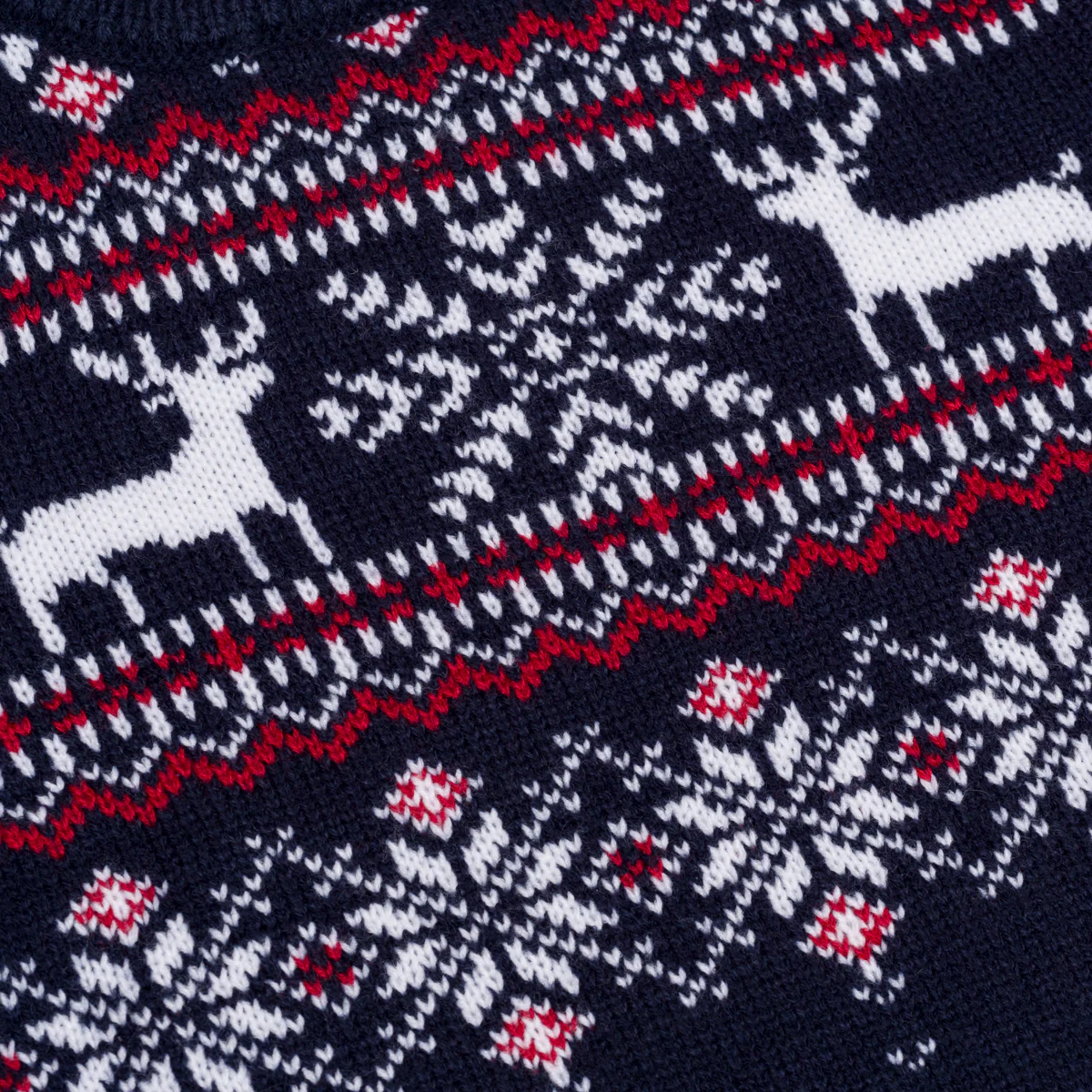 Maglione natalizio blu da bambino con ricamo fiocchi di neve e renne - Image 2