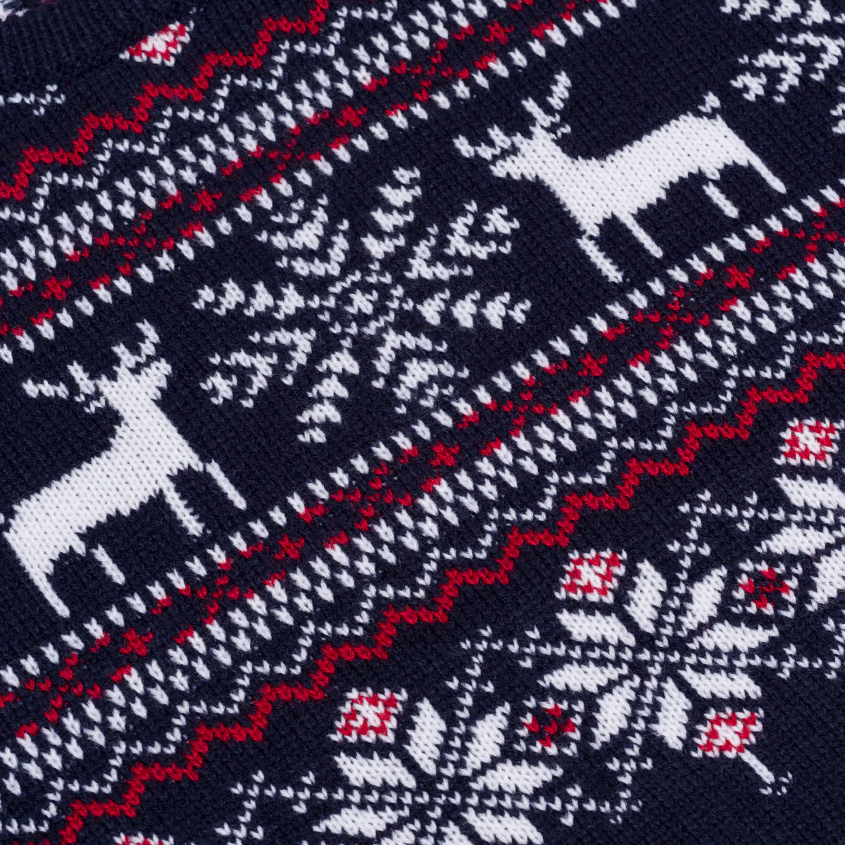 Maglione natalizio blu da donna con ricamo fiocchi di neve e renne - Image 6