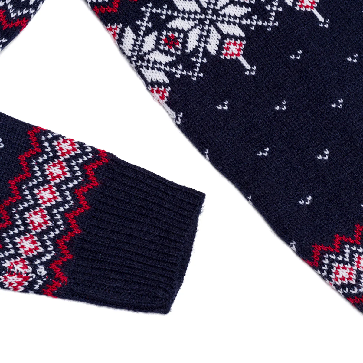 Maglione natalizio blu da uomo con ricamo fiocchi di neve e renne - Image 8