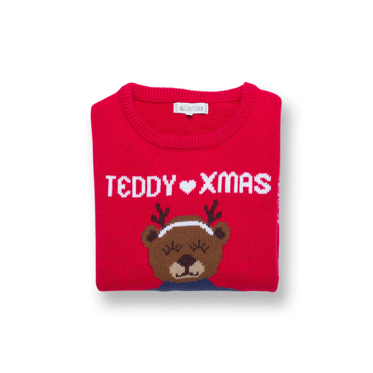 Maglione natalizio da donna rosso con ricamo orsetto Teddy - Image 6