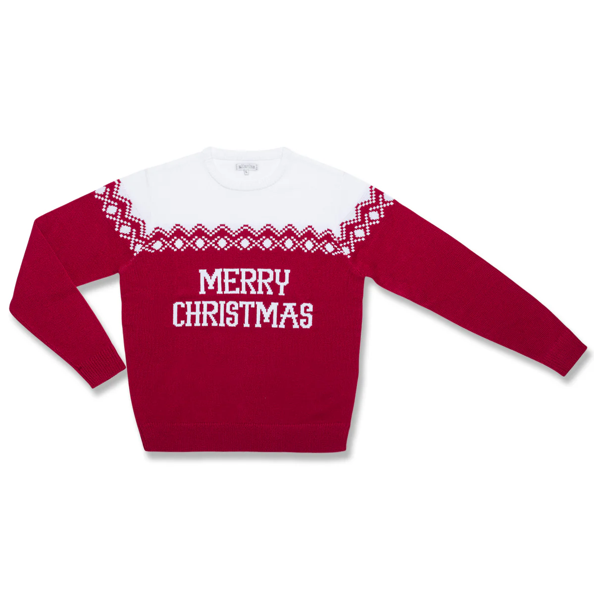 Maglione da uomo natalizio rosso con ricamo Merry Christmas - Image 5