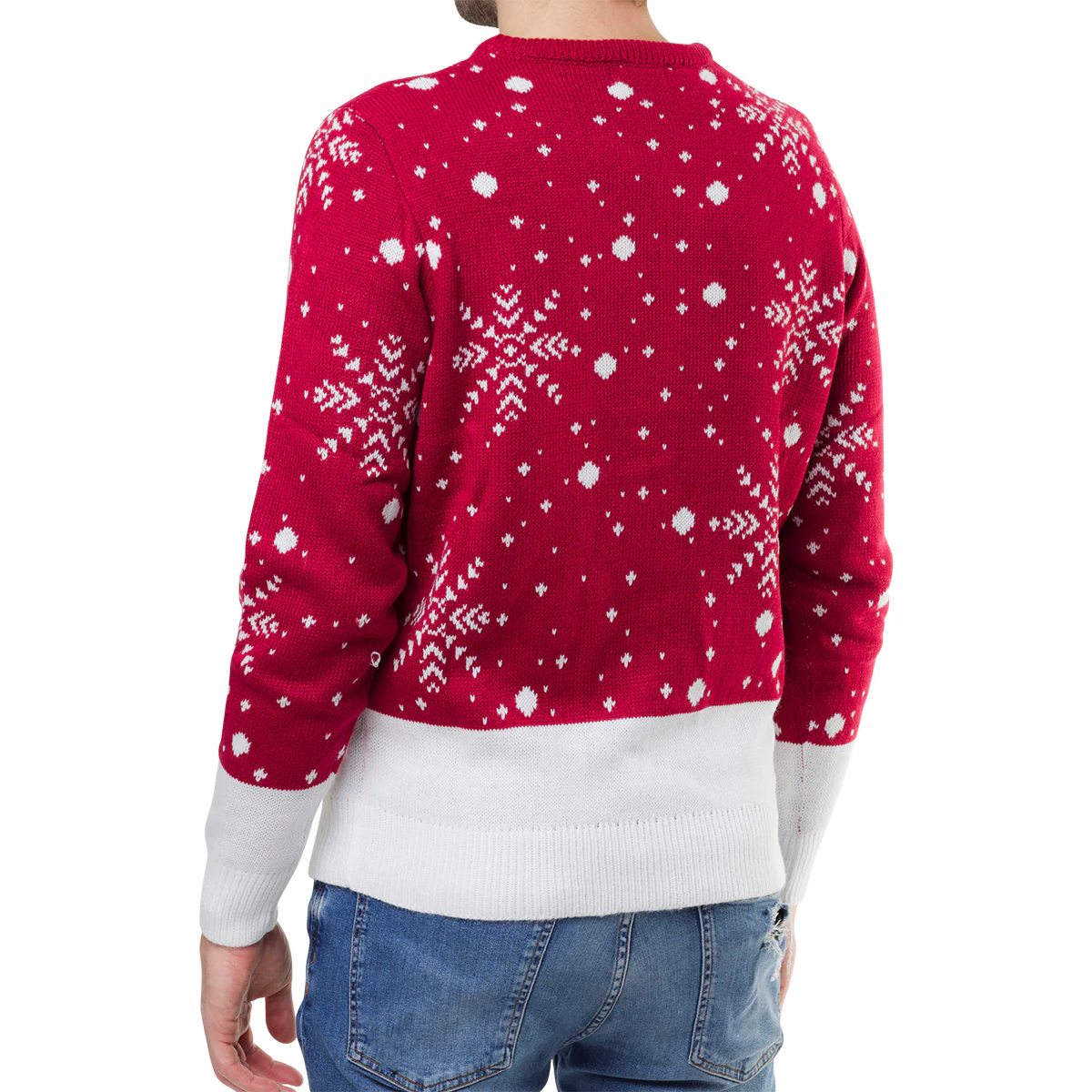 Maglione natalizio rosso da uomo con ricamo renna - Image 3