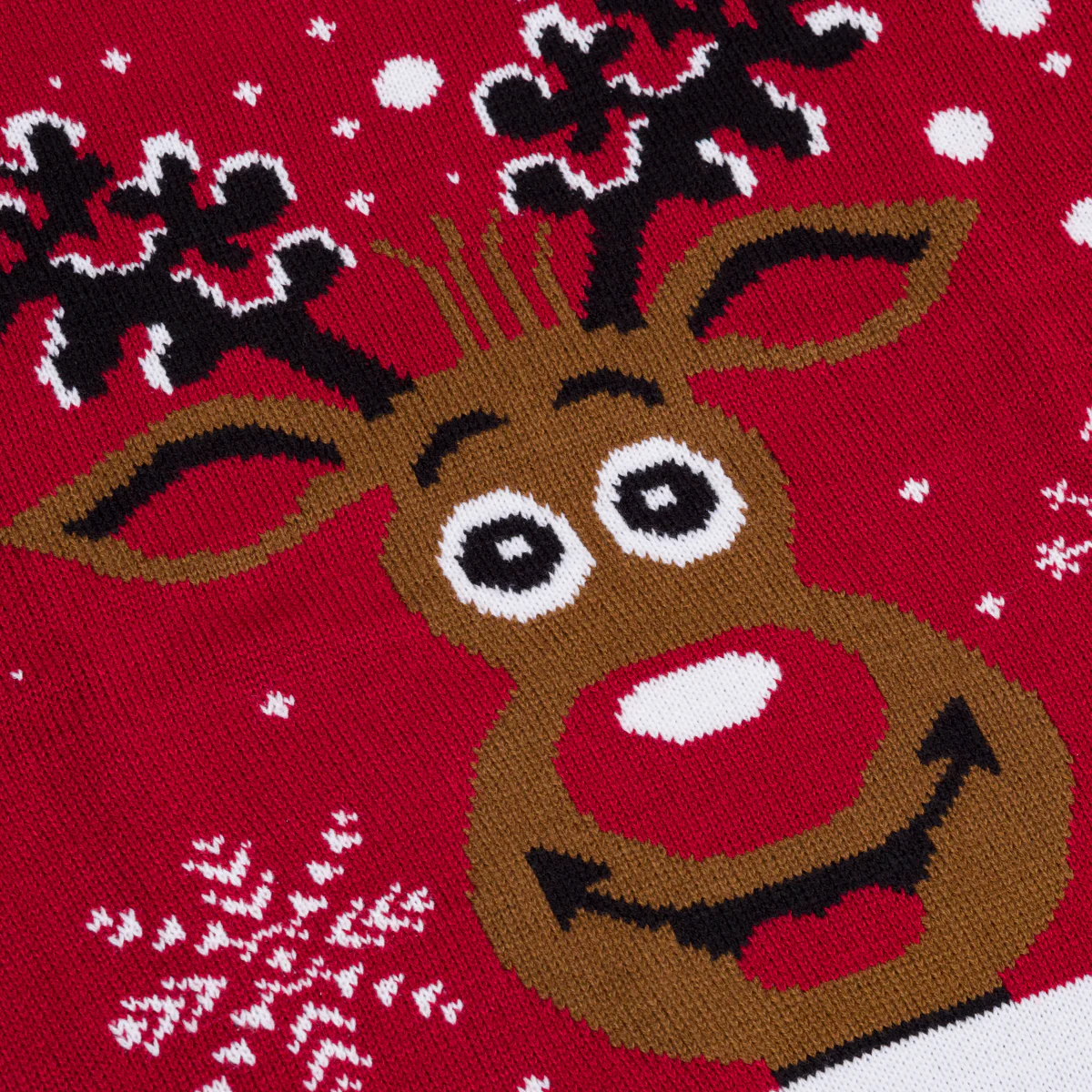 Maglione natalizio rosso da uomo con ricamo renna - Image 7