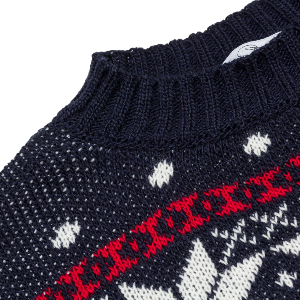 Maglione natalizio blu da uomo con ricamo fiocchi e pupazzi di neve Charlies - Image 4