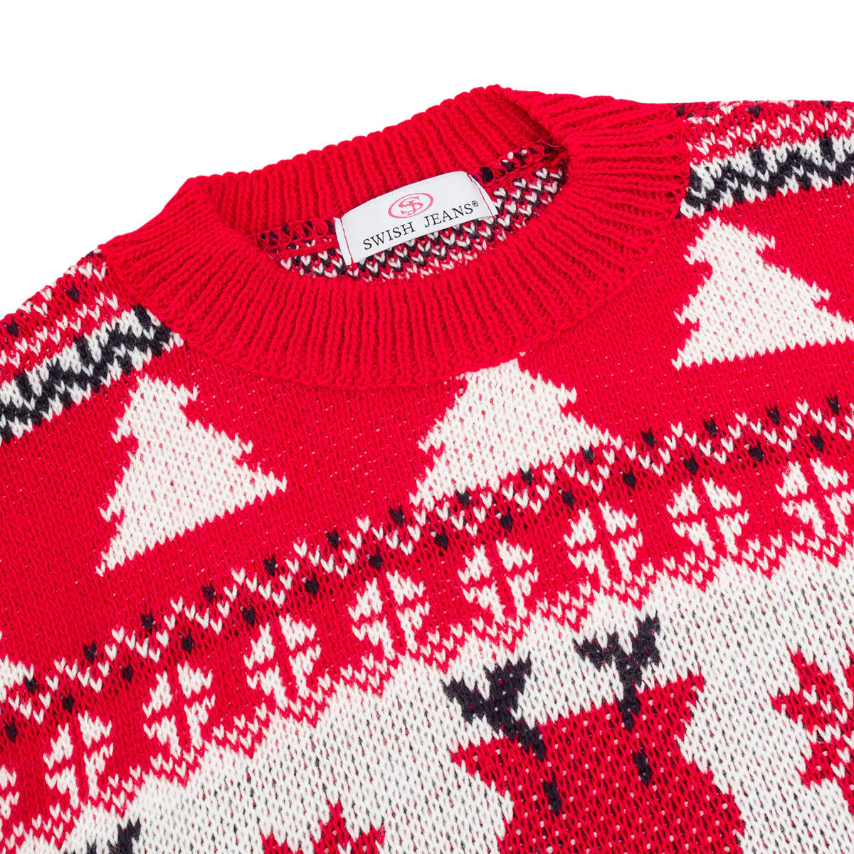 Maglione natalizio da bambino rosso e bianco con ricamo renna Swish Jeans - Image 3