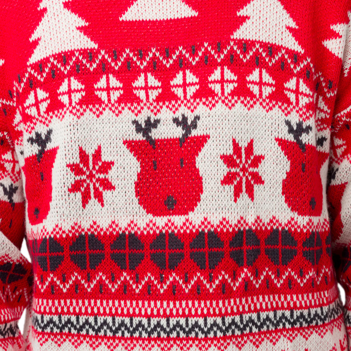 Maglione natalizio da uomo rosso con ricami fiocchi di neve e renne Swish Jeans - Image 4