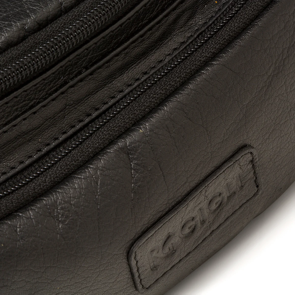 Marsupio nero in pelle da uomo con logo frontale Romeo Gigli - Image 3