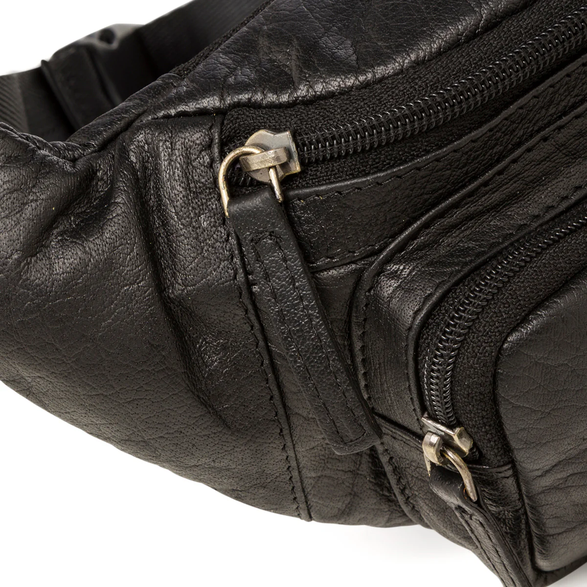 Marsupio nero in pelle da uomo con logo frontale Romeo Gigli - Image 4