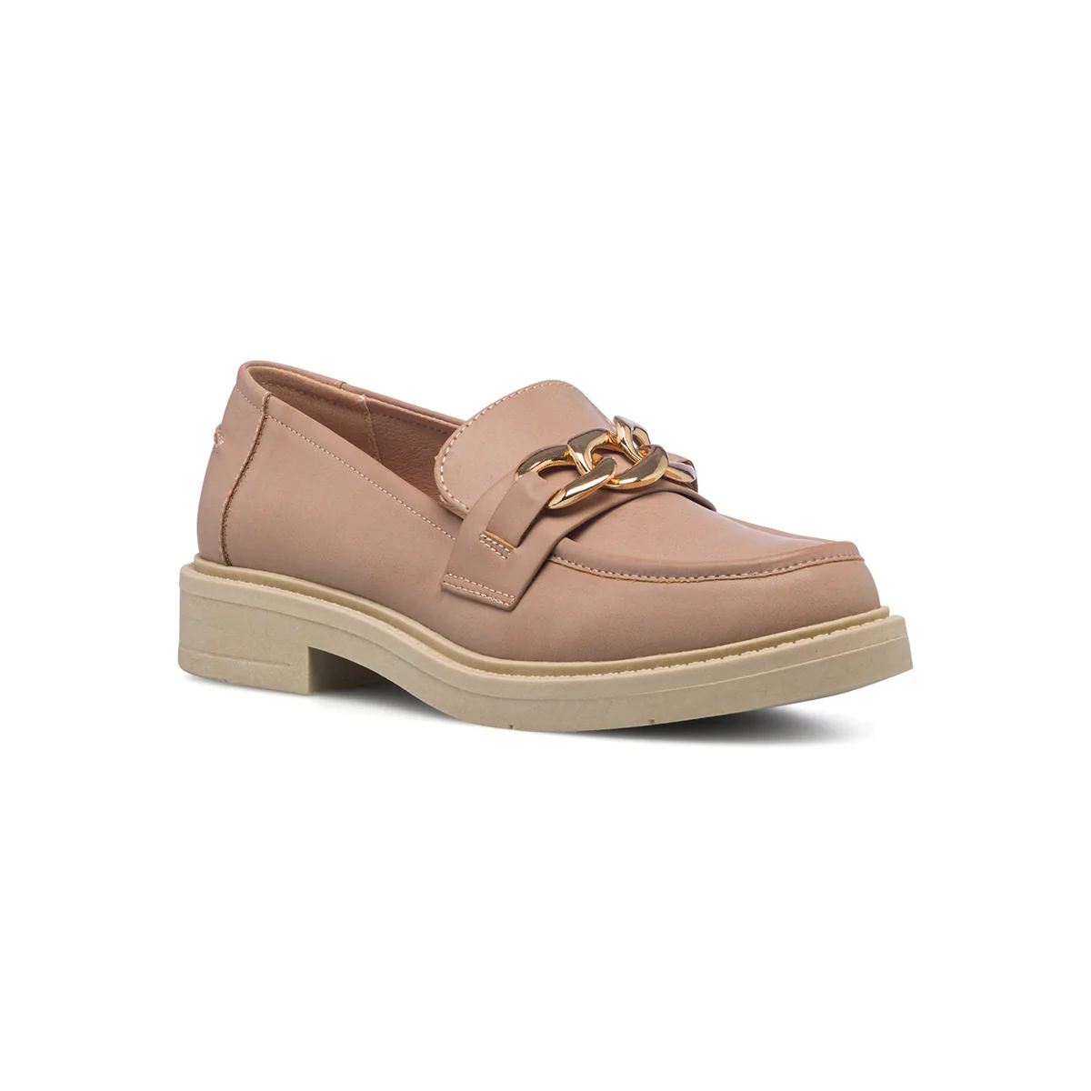 Mocassini beige da donna con maxi-catena Lora Ferres - Image 2