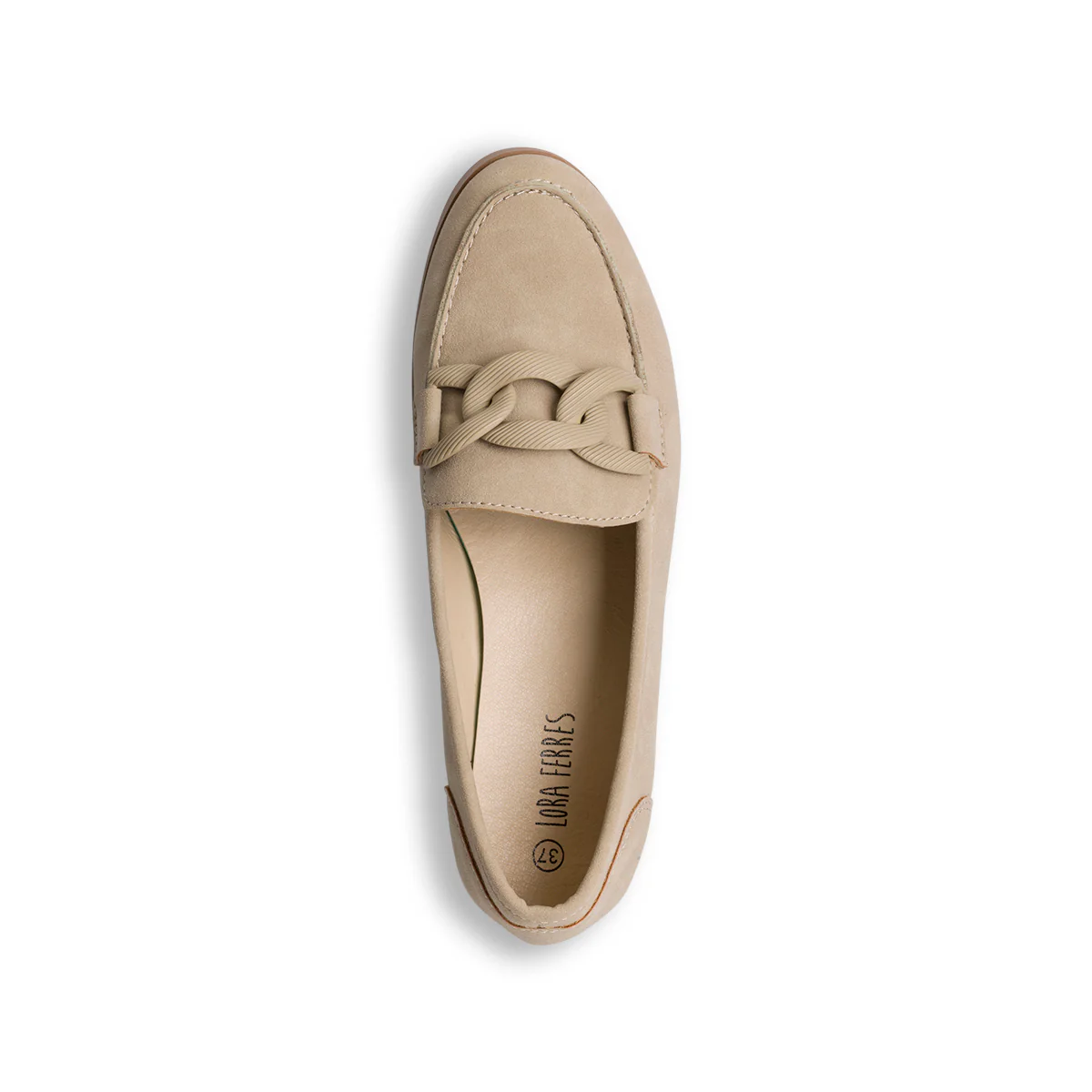 Mocassini beige da donna con maxi-catena Lora Ferres - Image 5