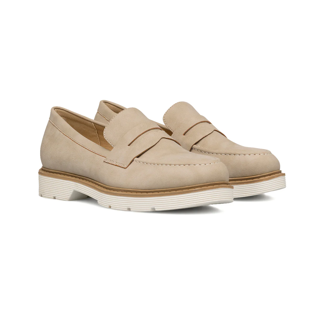 Mocassini beige da donna con suola chunky Lora Ferres - Image 2