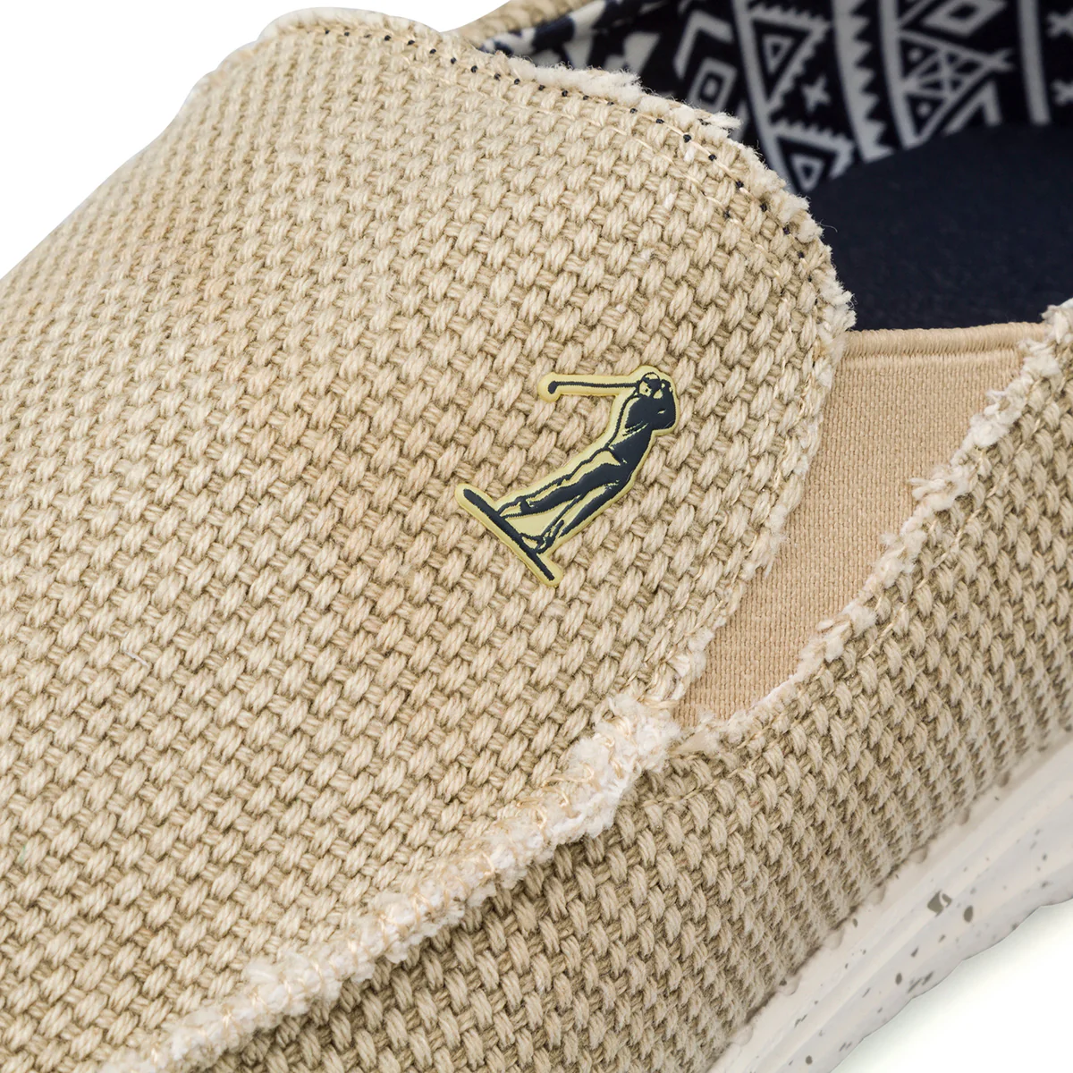 Mocassini beige da Uomo in tessuto canvas US Golf Club - Image 4