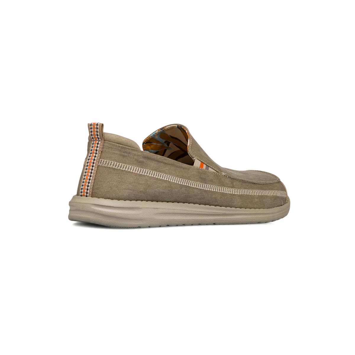 Mocassini Beige da Uomo in tessuto con inserti cuciti Glams - Image 3