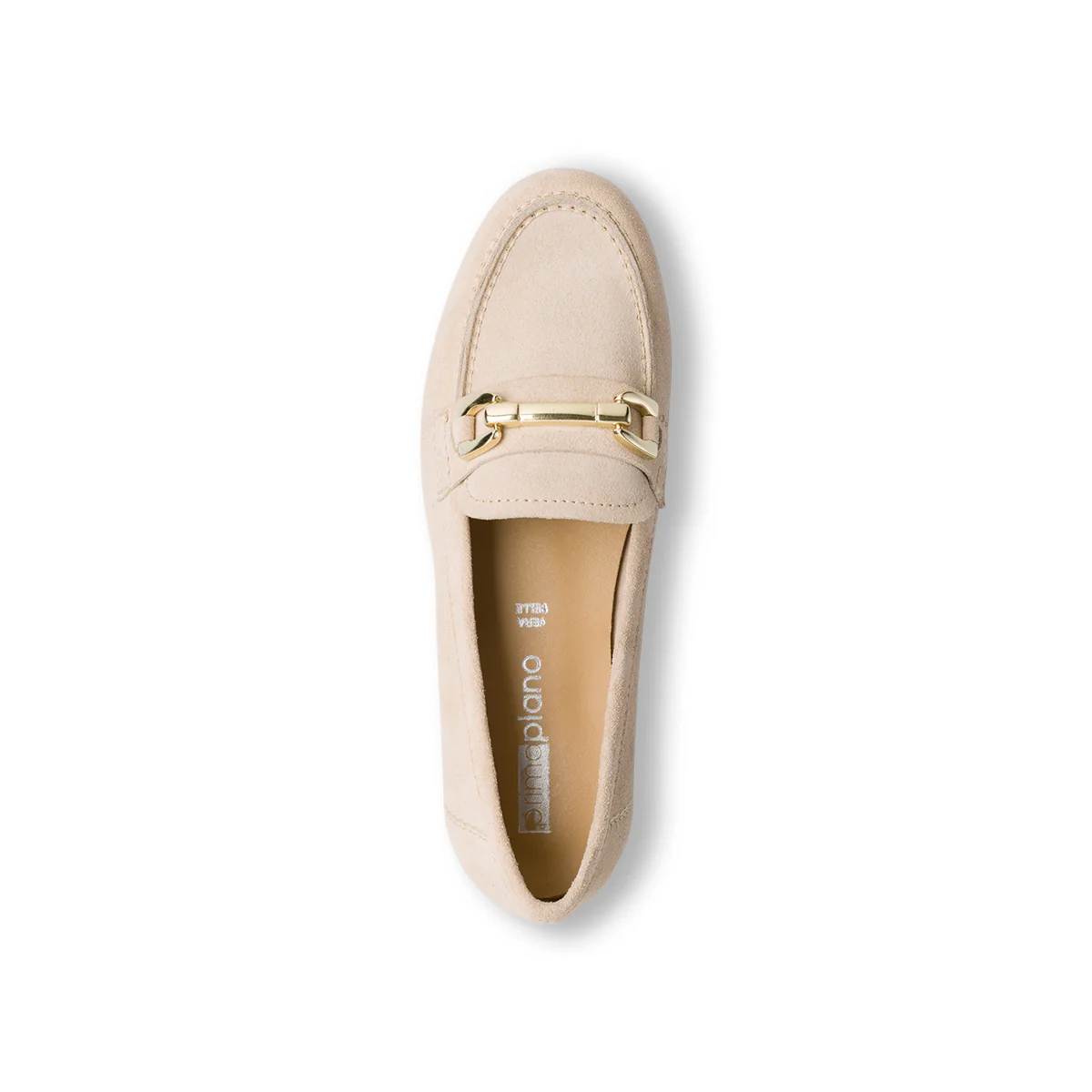 Mocassini beige in pelle scamosciata da donna con morsetto P Essentials - Image 7