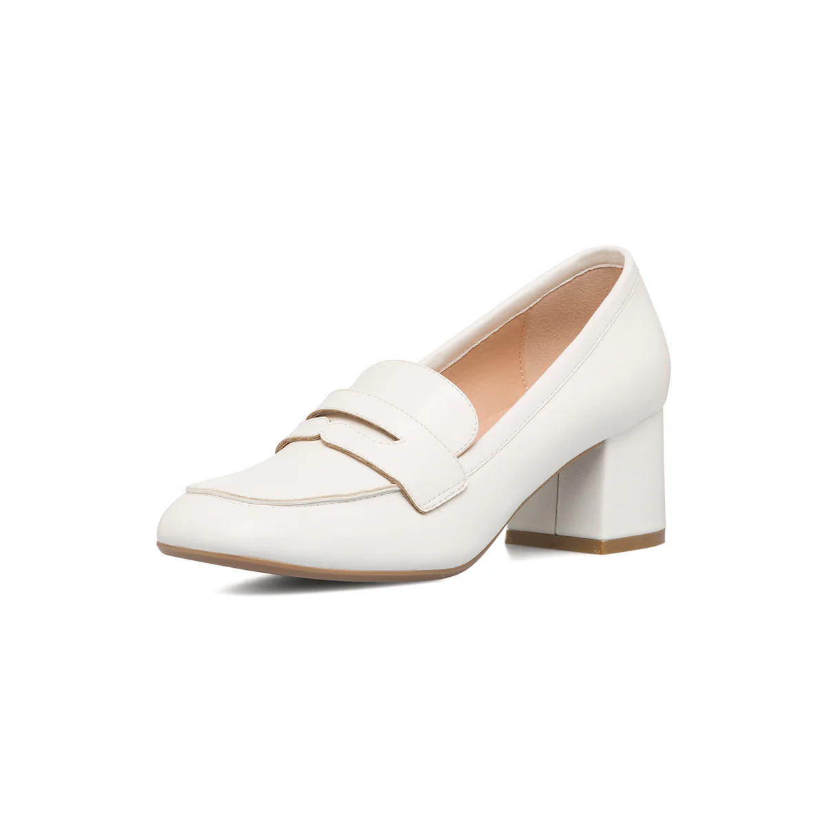 Mocassini bianchi off-white da donna con tacco 5 cm Lora Ferres - Image 2