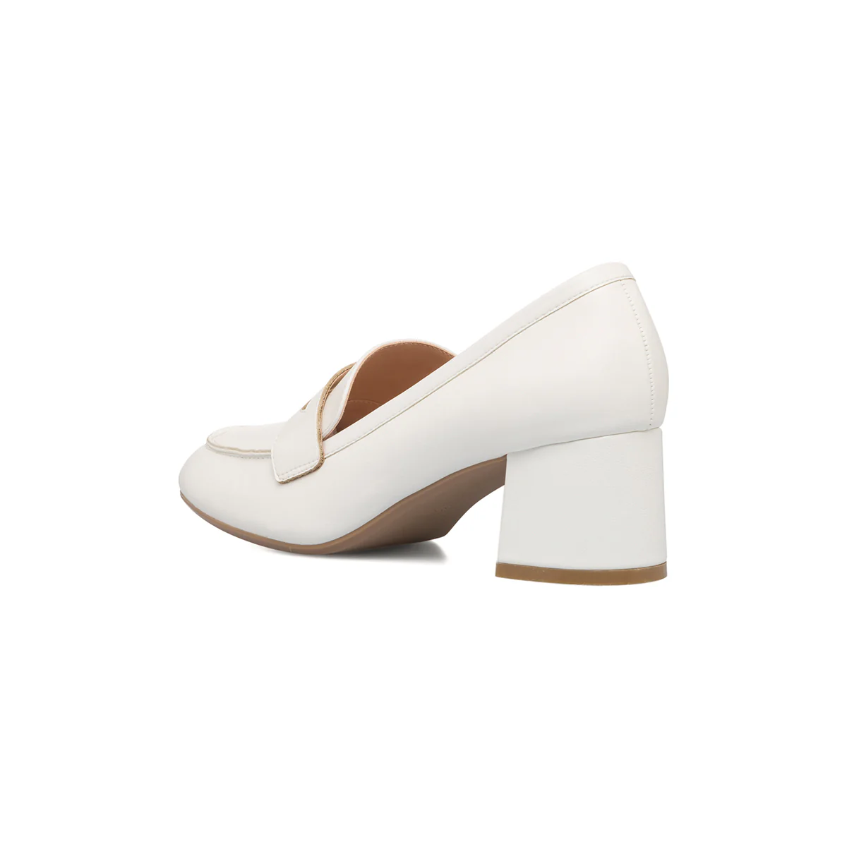 Mocassini bianchi off-white da donna con tacco 5 cm Lora Ferres - Image 3