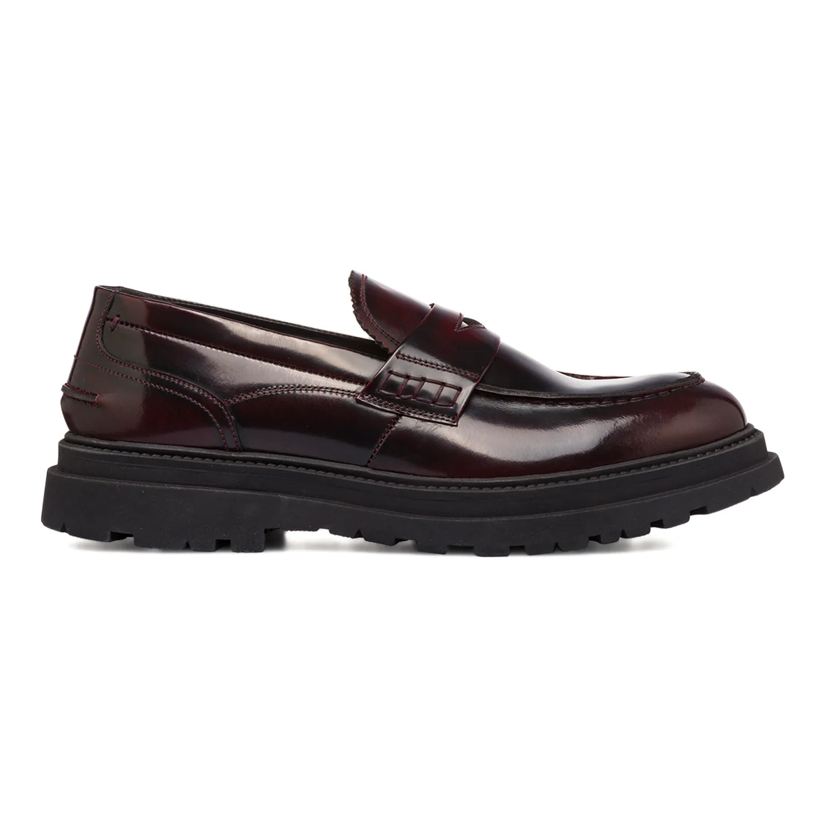 Mocassini bordeaux da Uomo in pelle Primopiano