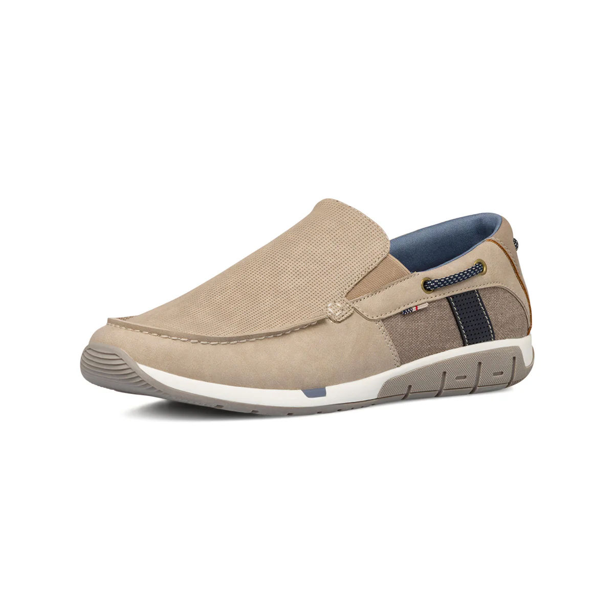 Mocassini casual beige da uomo con laccetto passante Glams - Image 2