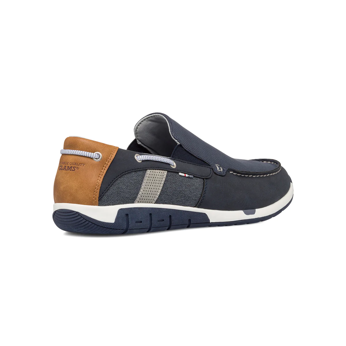 Mocassini casual blu da uomo con inserti effetto jeans Glams - Image 3