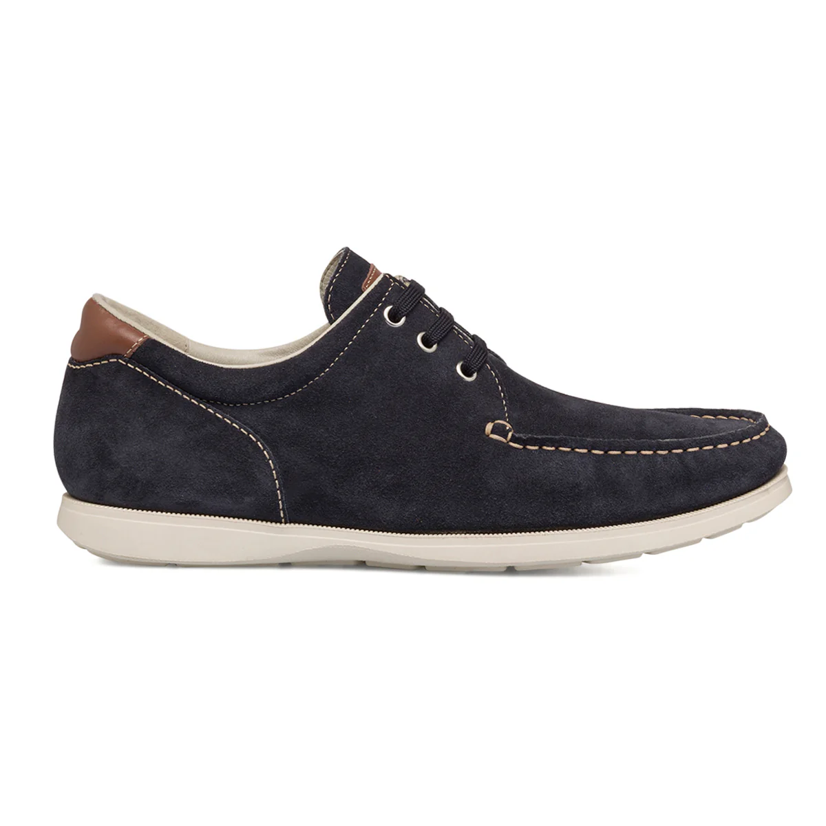 Mocassini casual blu da uomo con lacci Primo Piano