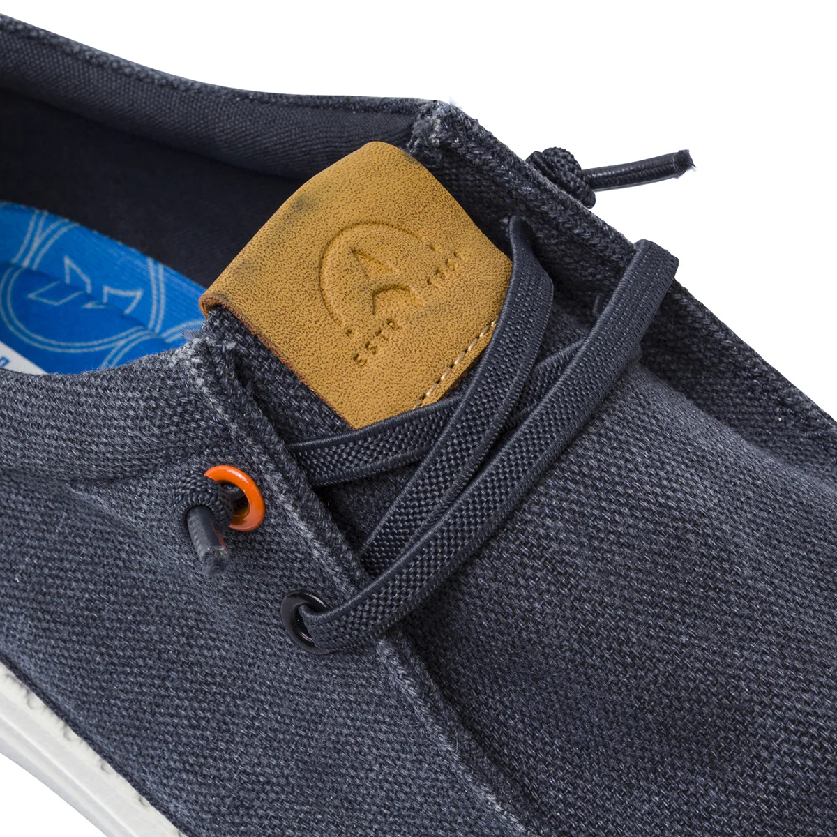 Mocassini casual blu da Uomo in tela con suola leggera Navigare - Image 5