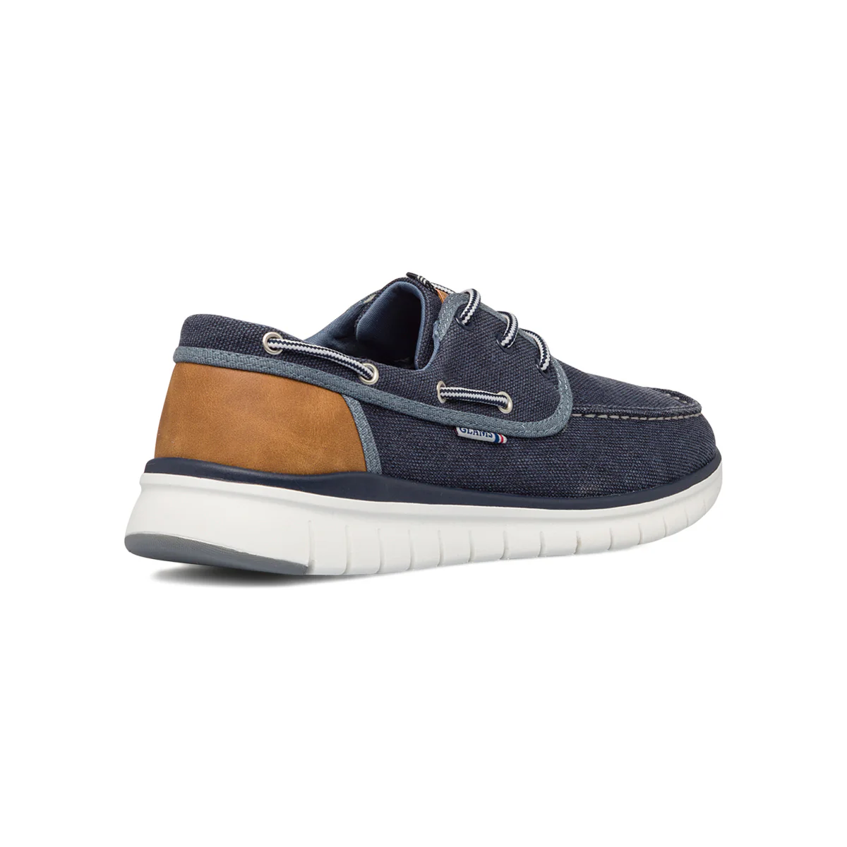 Mocassini casual blu jeans da uomo in tessuto con laccetto passante Glams - Image 3