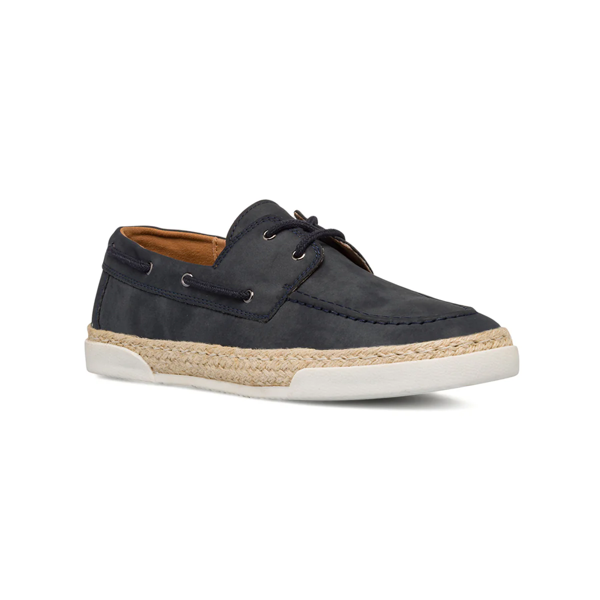 Mocassini casual blu navy da uomo con suola in gomma e corda Riflessi Urbani - Image 2