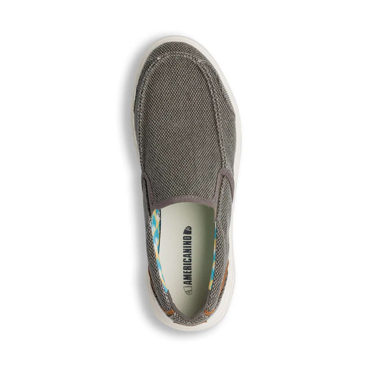 Mocassini casual grigi da Uomo in tessuto canvas effetto stone washed Americanino - Image 5