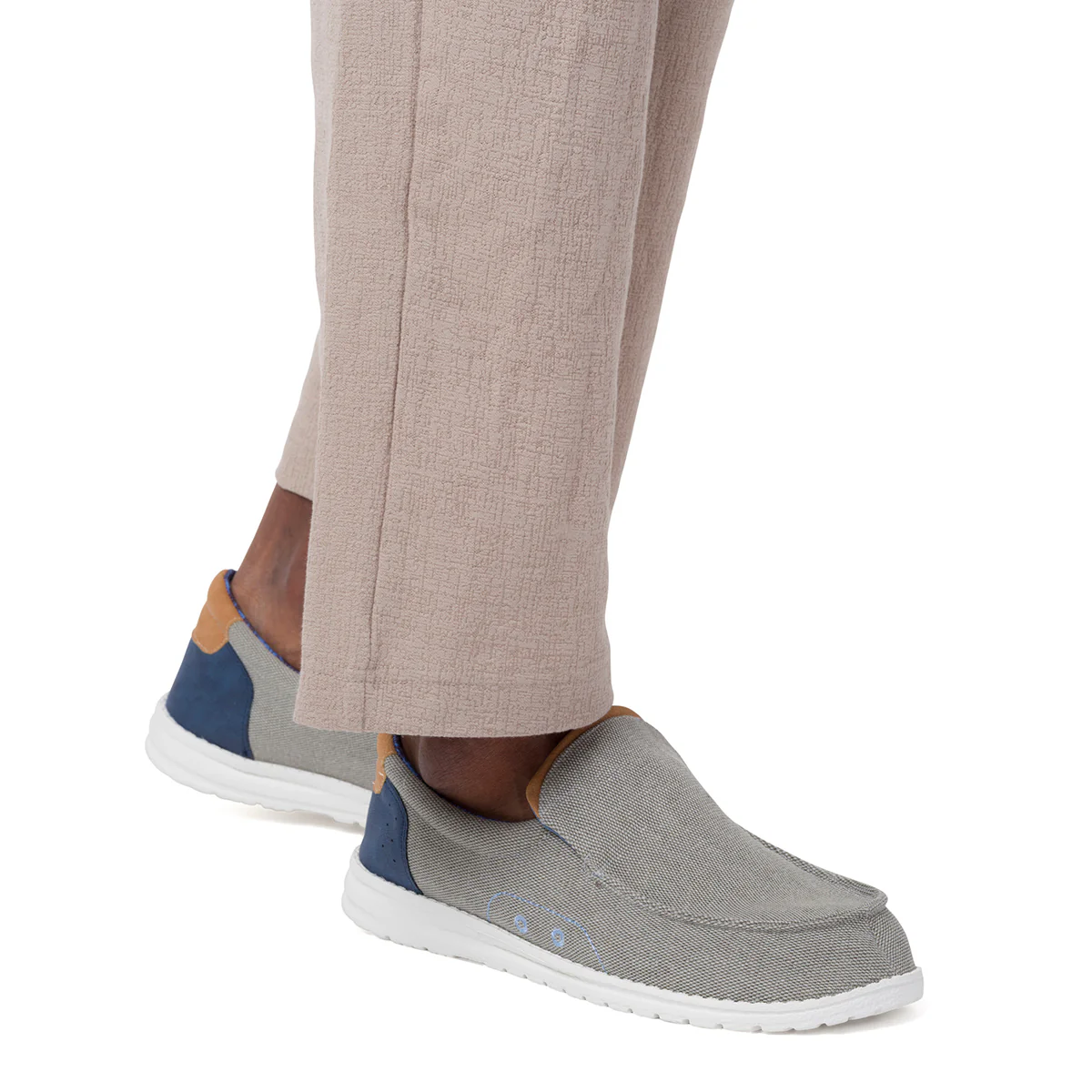 Mocassini casual grigi da Uomo in tessuto leggero Riflessi Urbani