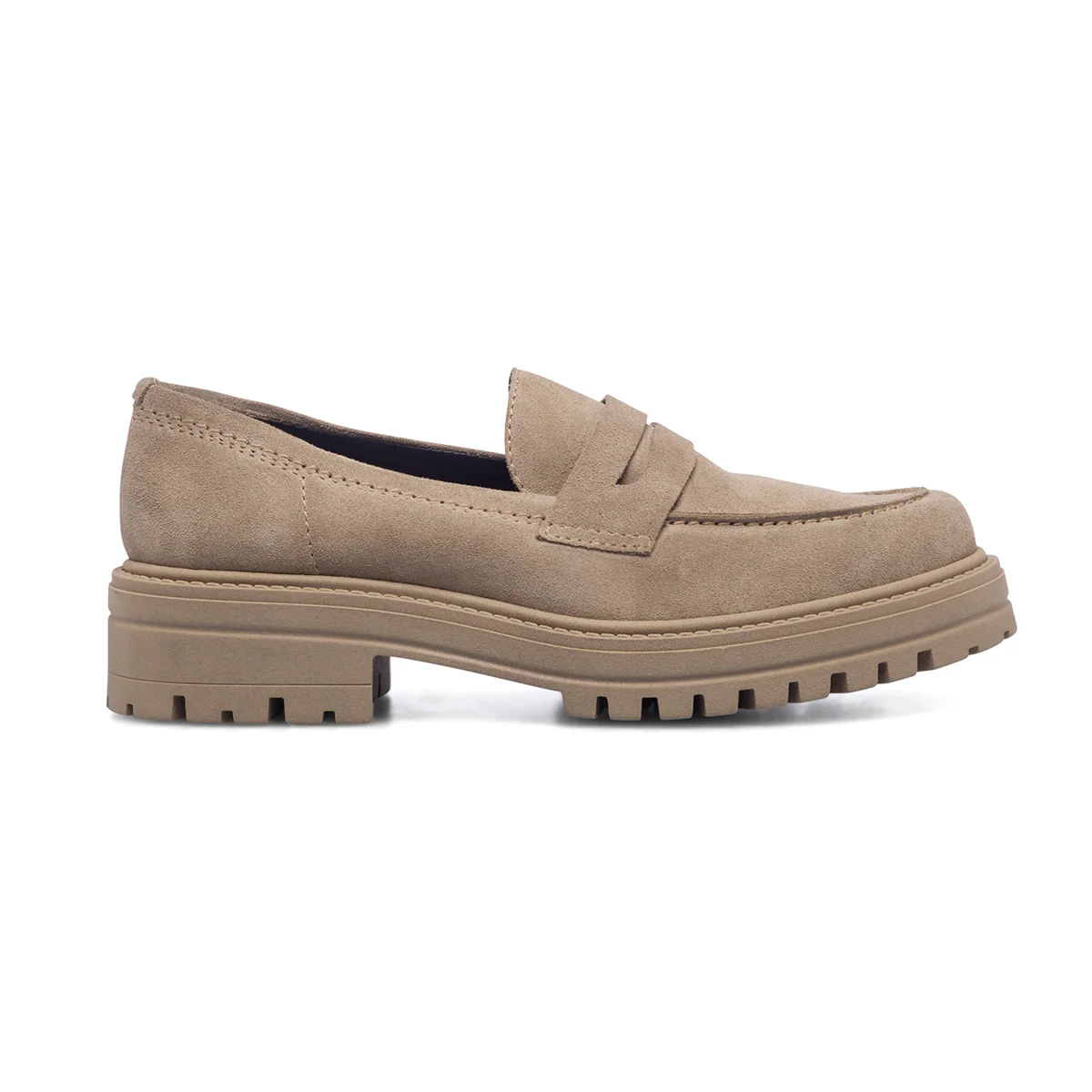 Mocassini chunky beige in pelle scamosciata da donna Primopiano - Image 2