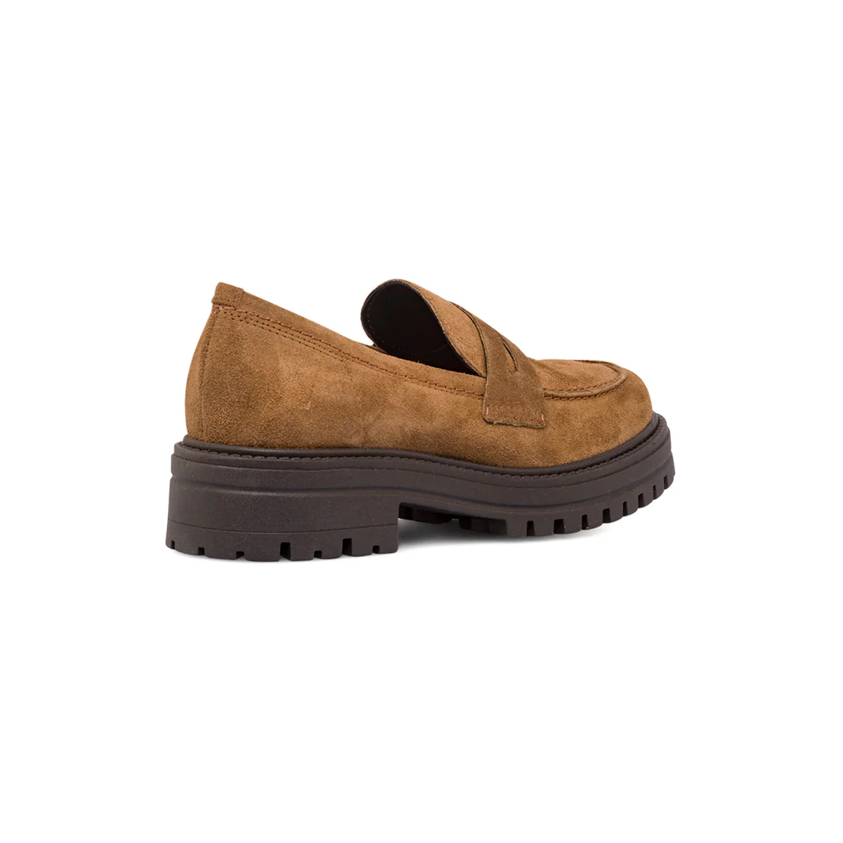 Mocassini chunky da donna marroni in pelle scamosciata Primopiano - Image 6