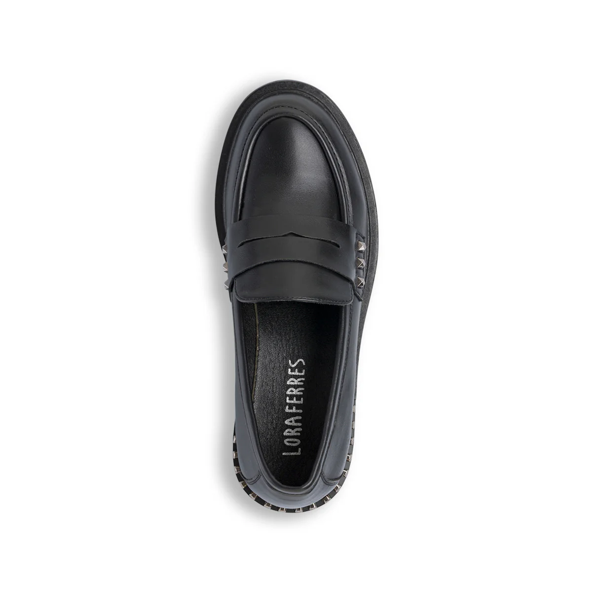 Mocassini chunky da donna neri con borchie Lora Ferres - Image 4