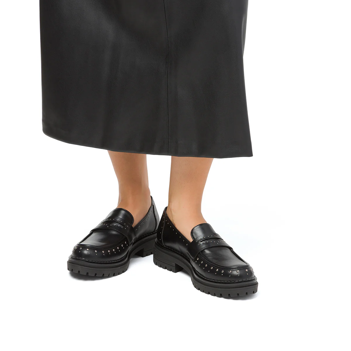 Mocassini chunky da donna neri con borchie Swish Jeans - Image 2