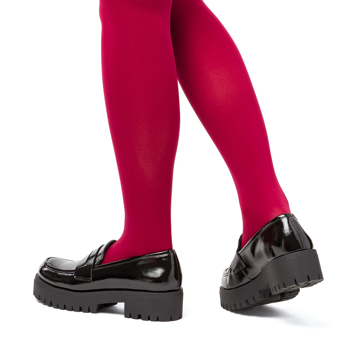 Mocassini chunky da donna neri  effetto vernice Swish Jeans - Image 3
